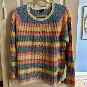 NWT Talbots Multicolor Striped Sweater Large